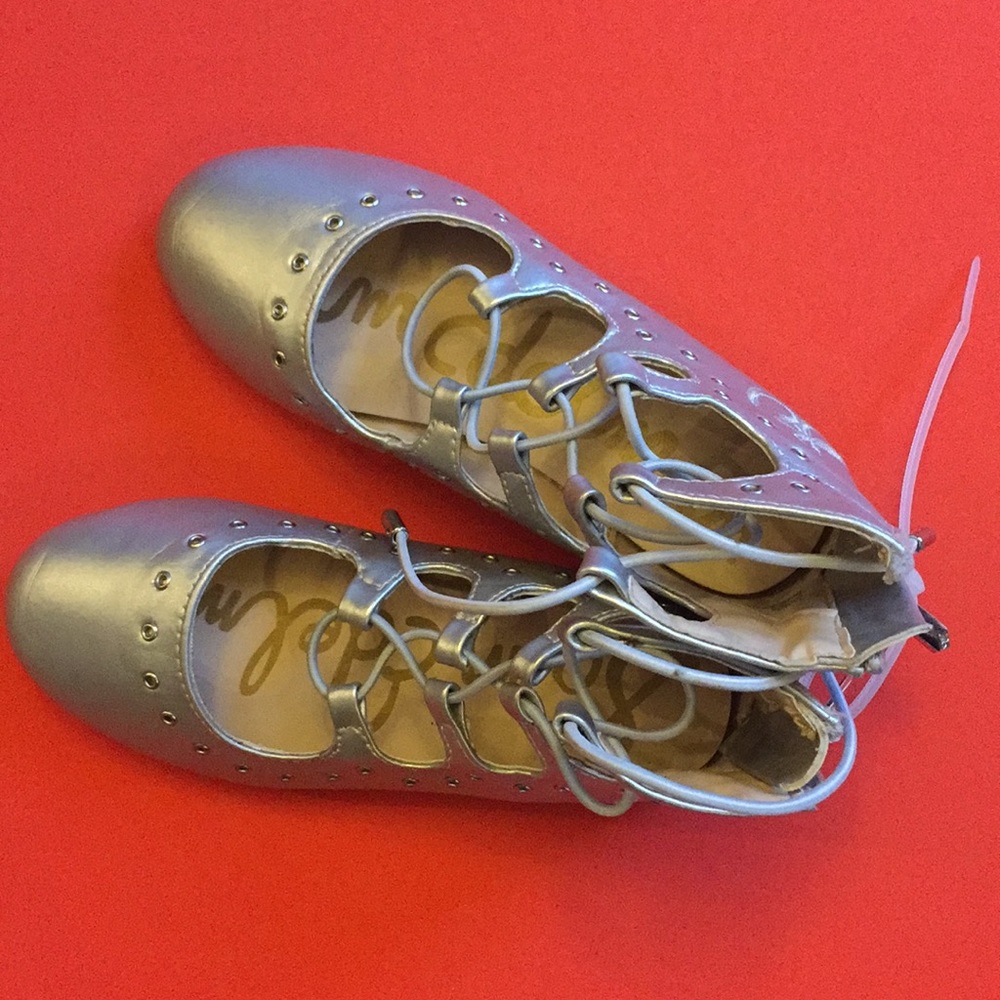 NEW SAM EDELMAN Felicia Stella Eyelet Ghillie Flat - Picture 5 of 7